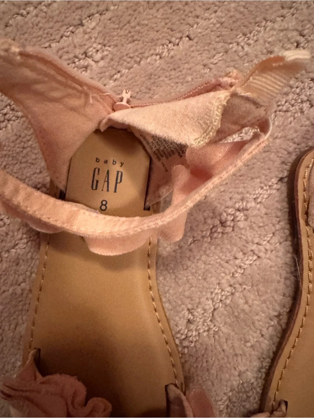 GAP Light Pink Ruffle Strap Girls Sandals